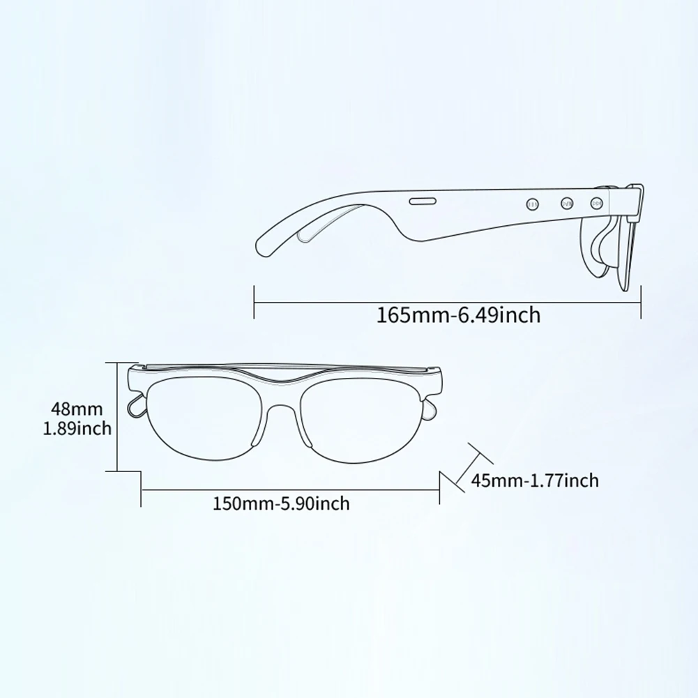 AI Intelligent Translation Glasses Built-in Microphone Speakers Smart Glasses Wireless Headphones Wireless Headset for Men Women