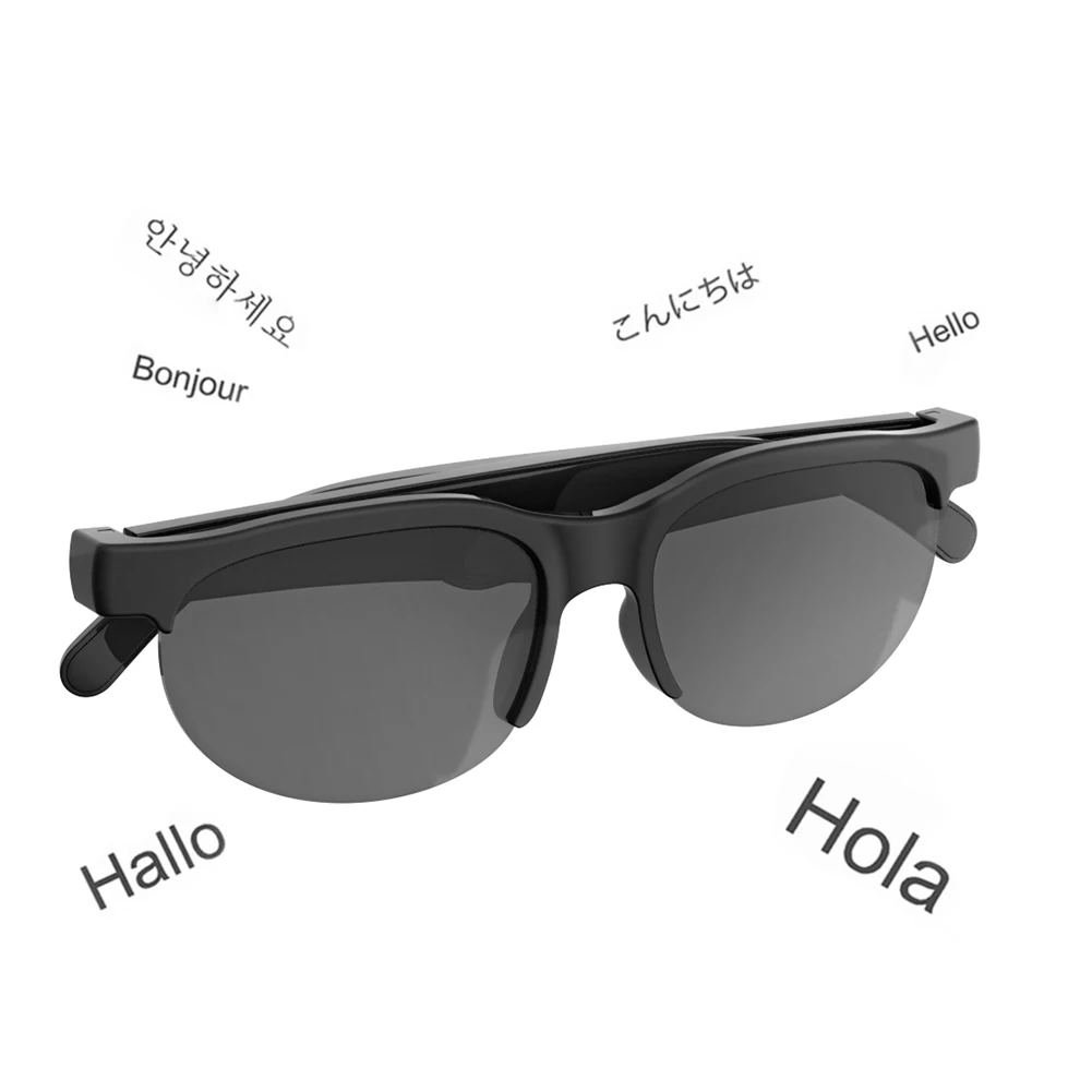 AI Intelligent Translation Glasses Built-in Microphone Speakers Smart Glasses Wireless Headphones Wireless Headset for Men Women