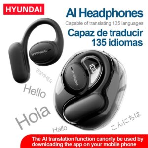 Choice HYUNDAI Openair5 AI Bluetooth Translation Earphones Hanging Ear Type AI Intelligent 100+ languages Meeting Earphone Gift