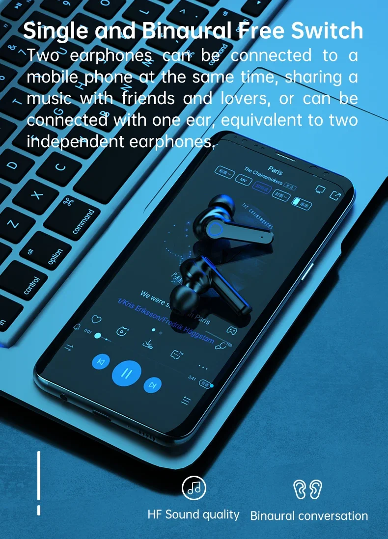 M19 Headset TWS Earphone M10 Intelligente Touch Control Wireless Bluetooth-compatible Headphones Waterproof LED Display With Mic