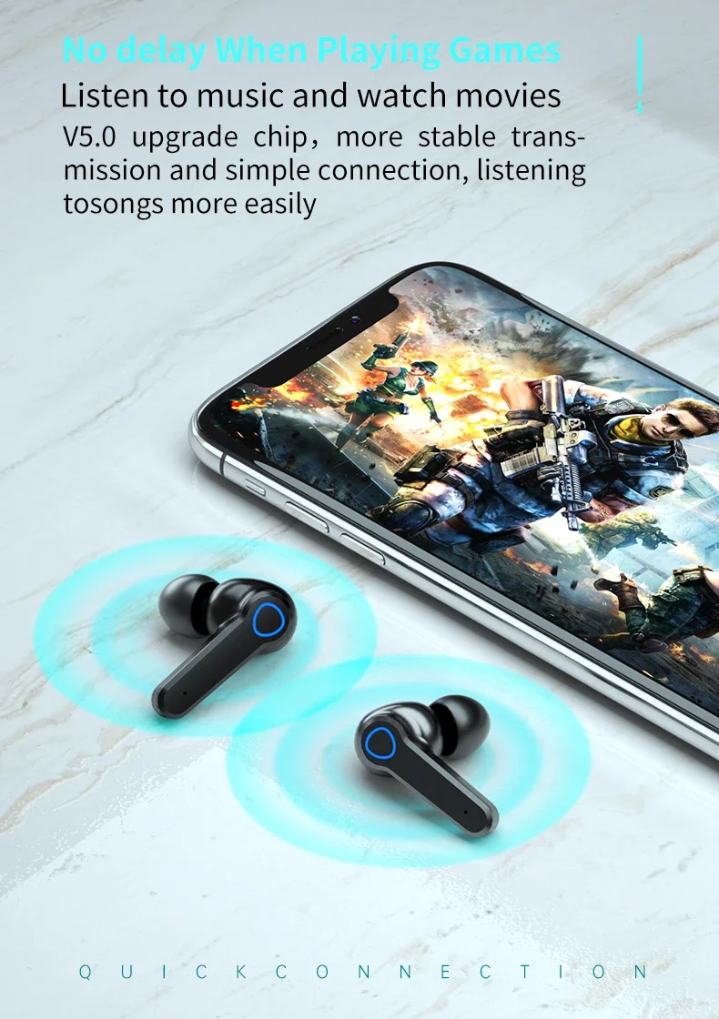 M19 Headset TWS Earphone M10 Intelligente Touch Control Wireless Bluetooth-compatible Headphones Waterproof LED Display With Mic