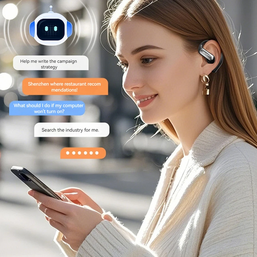 Real Time Translator Headphones AI Language Translation Earbuds 144 Languages AI Wireless Earbuds Noise Cancelling Earphone