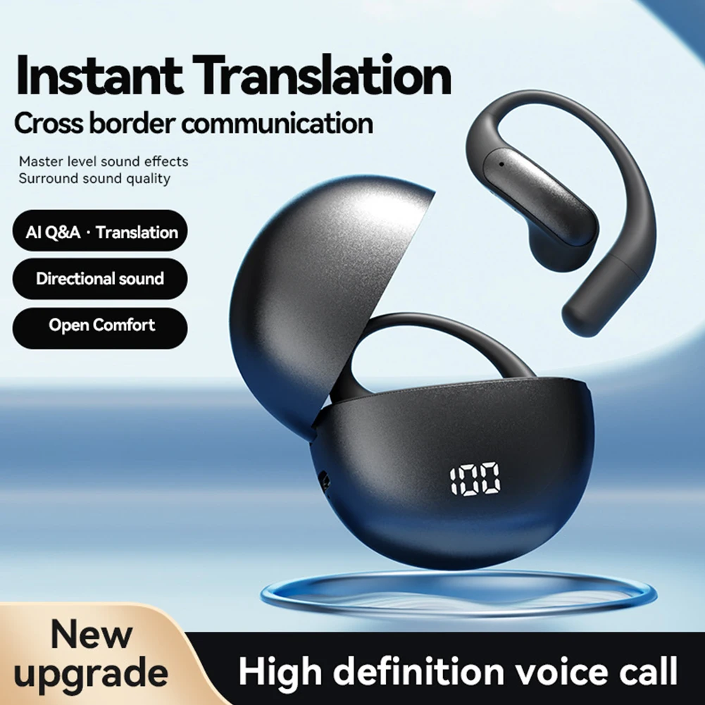 Real Time Translator Headphones AI Language Translation Earbuds 144 Languages AI Wireless Earbuds Noise Cancelling Earphone
