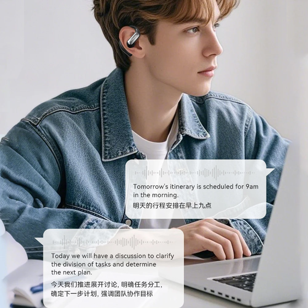 Real Time Translator Headphones AI Language Translation Earbuds 144 Languages AI Wireless Earbuds Noise Cancelling Earphone