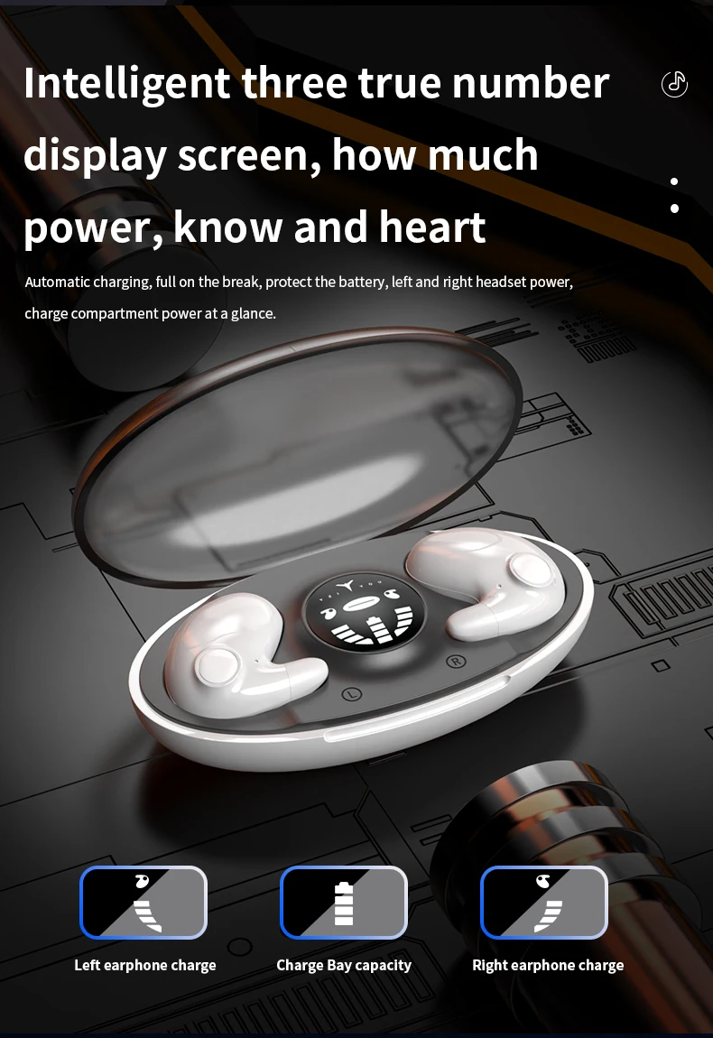 Sleep Invisible Stereo Headset IPX5 Waterproof Wireless Bluetooth Earphone Earbuds with Mic for Phone Bluetooth 5.3 Headphones Sleep Invisible Stereo Headset IPX5 Waterproof Wireless Bluetooth Earphone Earbuds with Mic for Phone Bluetooth 5.3 Headphones