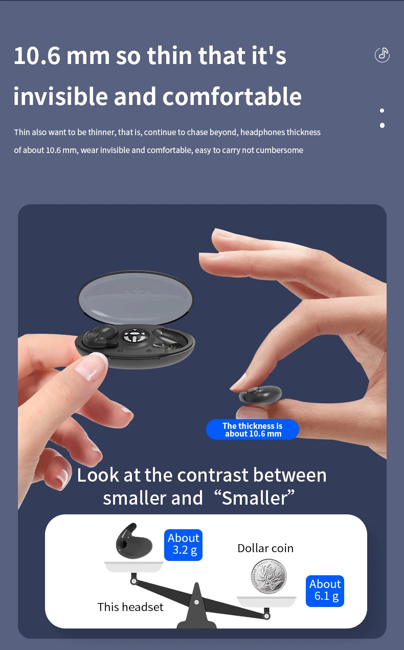 Sleep Invisible Stereo Headset IPX5 Waterproof Wireless Bluetooth Earphone Earbuds with Mic for Phone Bluetooth 5.3 Headphones Sleep Invisible Stereo Headset IPX5 Waterproof Wireless Bluetooth Earphone Earbuds with Mic for Phone Bluetooth 5.3 Headphones