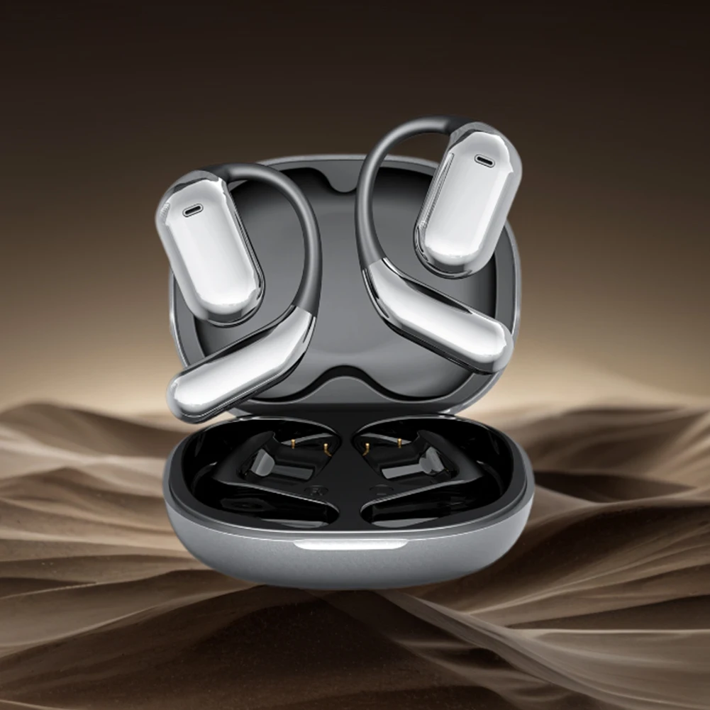 AI Translation Earphones Bluetooth-Compatible 5.4 Real Time Translator Earbuds Waterproof Touch Screen Open Ear Headphones