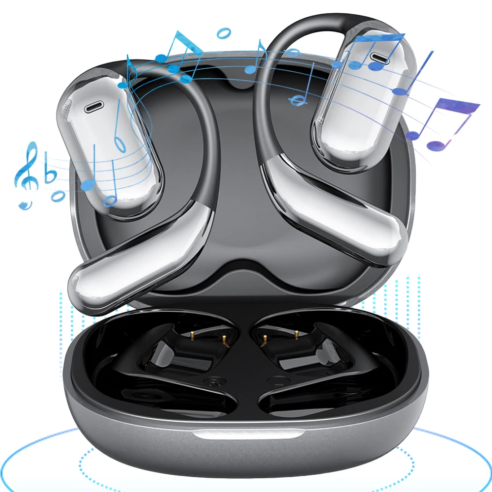 AI Translation Earphones Bluetooth-Compatible 5.4 Real Time Translator Earbuds Waterproof Touch Screen Open Ear Headphones