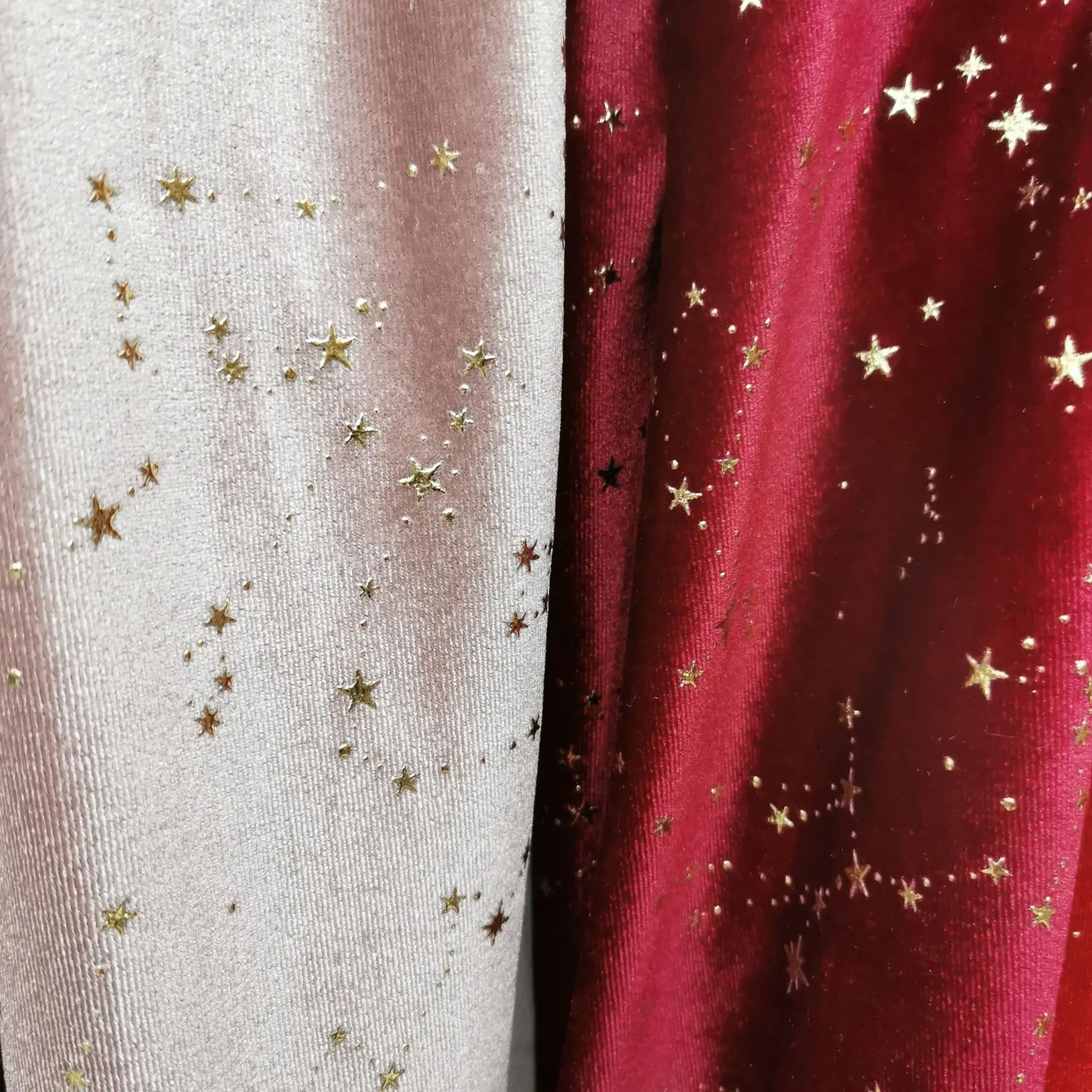 Bronzing Star Velvet Fabric By The Meter for Accessory Dress Pajamas Curtain Pillow Sofa Sewing Velour Cloth Stretch Warm Smooth