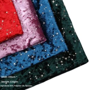 Bronzing Star Velvet Fabric By The Meter for Accessory Dress Pajamas Curtain Pillow Sofa Sewing Velour Cloth Stretch Warm Smooth
