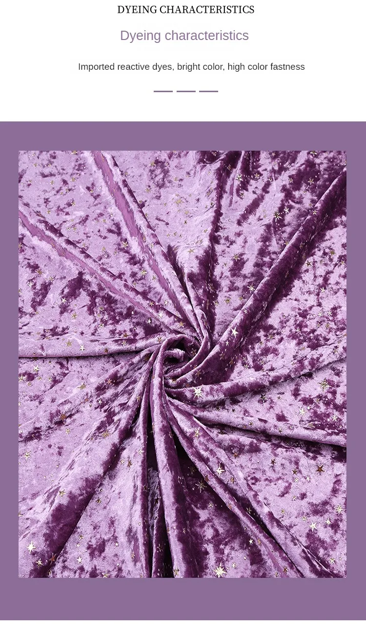 Bronzing Star Velvet Fabric By The Meter for Accessory Dress Pajamas Curtain Pillow Sofa Sewing Velour Cloth Stretch Warm Smooth