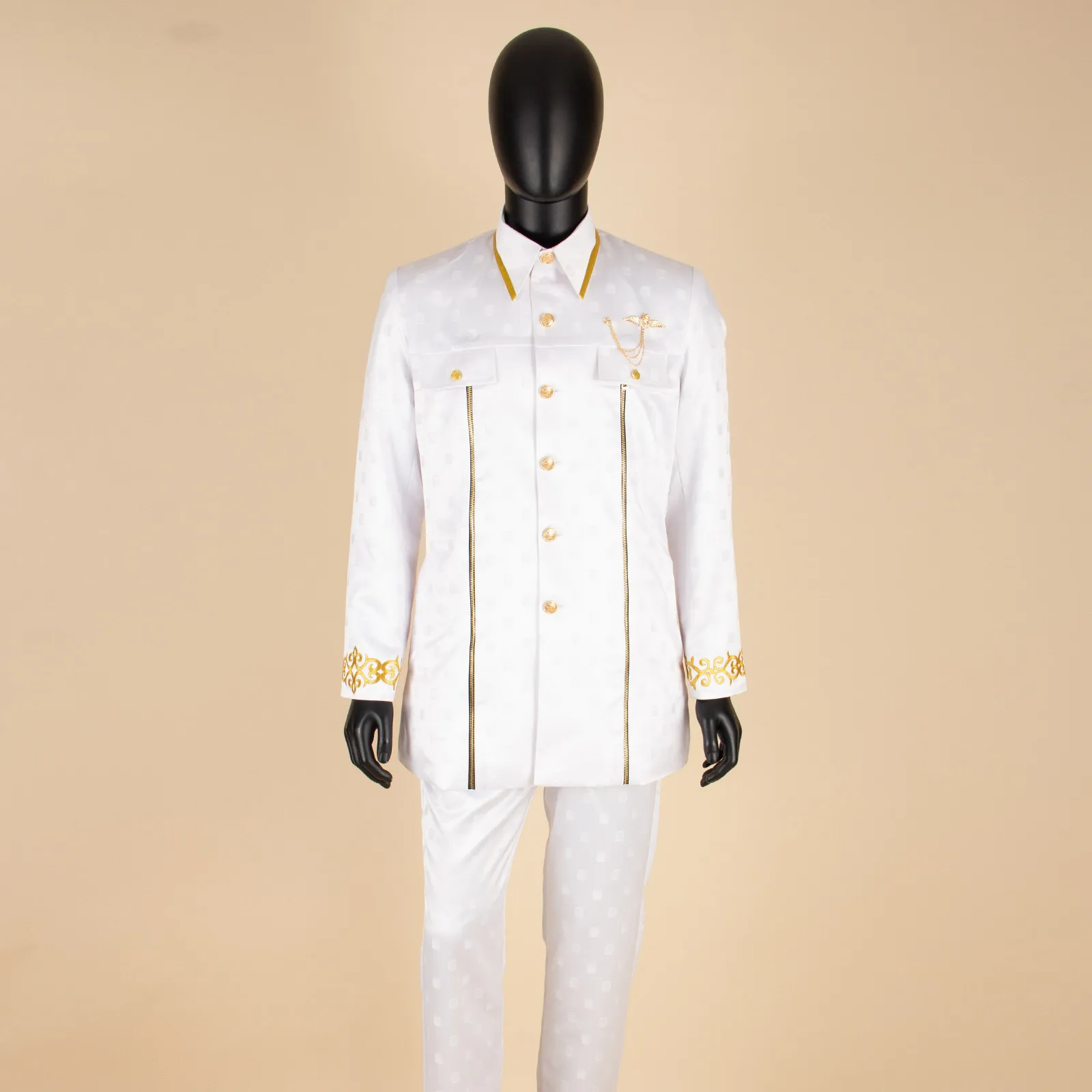 African Men Suit for Traditional Wedding Custom Business Attire Gold Embroidery Coat Pants Set Party Bazin Riche Attire 2416079 African Men Suit for Traditional Wedding Custom Business Attire Gold Embroidery Coat Pants Set Party Bazin Riche Attire 2416079