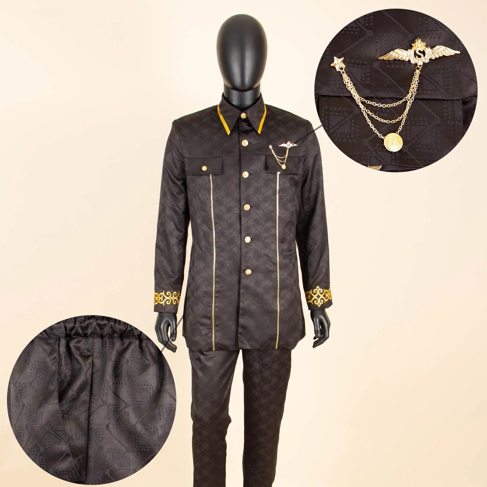 African Men Suit for Traditional Wedding Custom Business Attire Gold Embroidery Coat Pants Set Party Bazin Riche Attire 2416079 African Men Suit for Traditional Wedding Custom Business Attire Gold Embroidery Coat Pants Set Party Bazin Riche Attire 2416079
