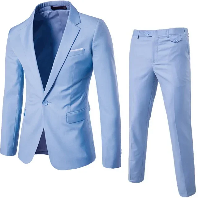 Elegant Men Suits 3 Pieces 2 Blazers Sets Wedding Jackets Vest Pants  Classic  2025 Formal Coats Korean Costumes