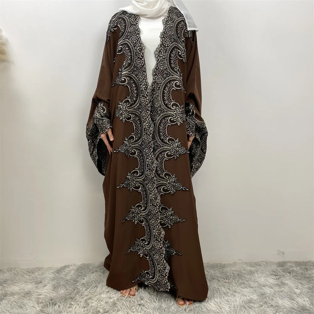 Ramadan Muslim Dress Luxury Dubai Open Abaya Women Turkey Kaftan Eid Kebaya Islam Clothing Caftan Marocain Femme Kimono Cardigan