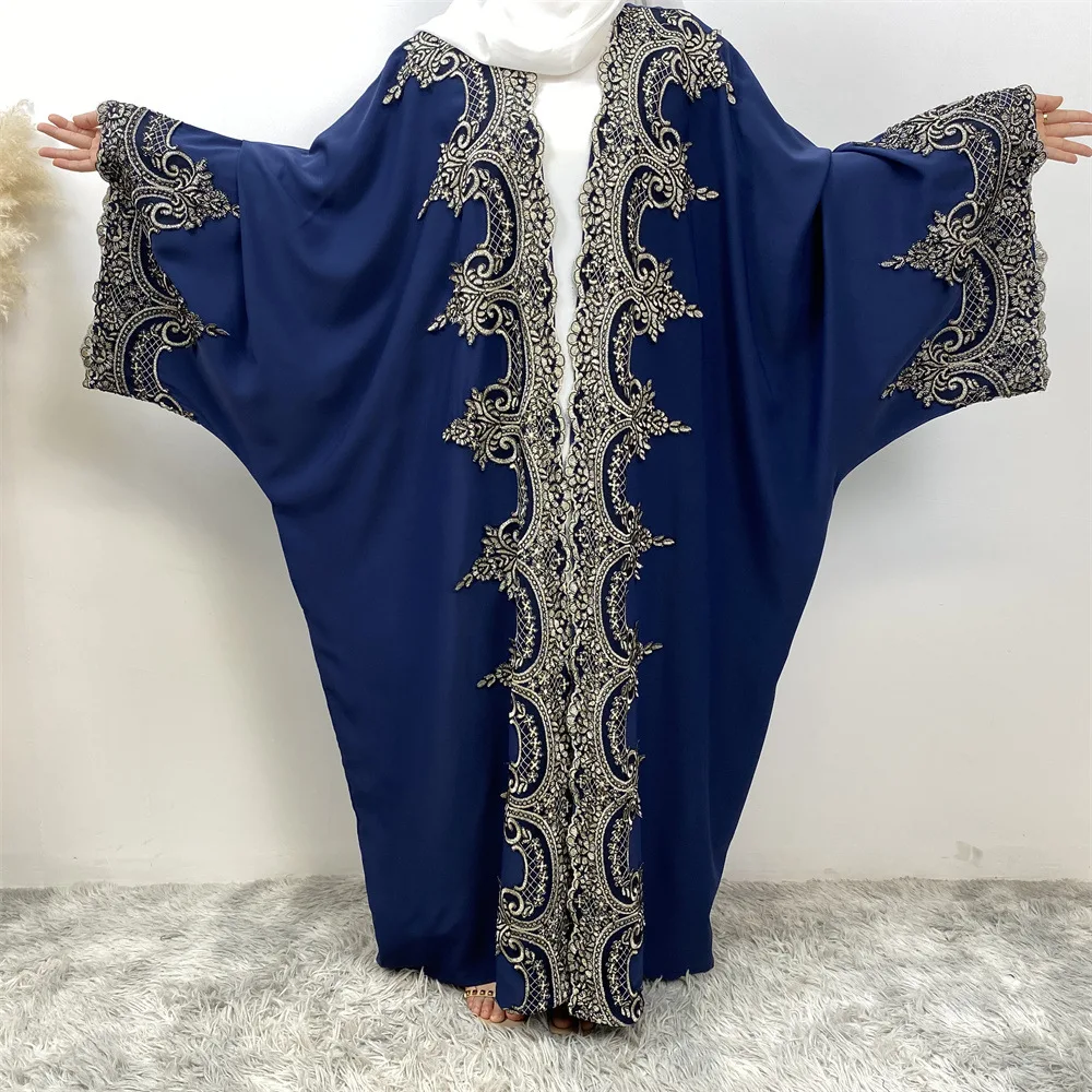 Ramadan Muslim Dress Luxury Dubai Open Abaya Women Turkey Kaftan Eid Kebaya Islam Clothing Caftan Marocain Femme Kimono Cardigan