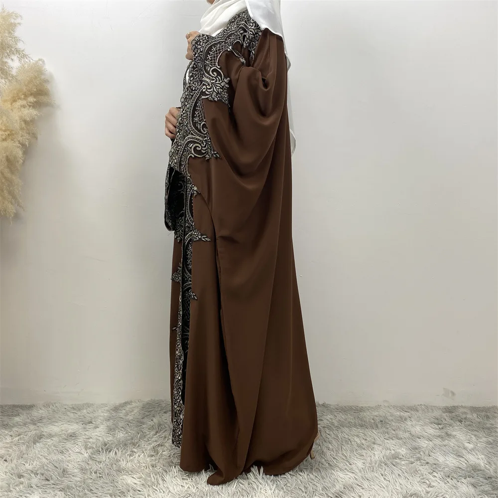 Ramadan Muslim Dress Luxury Dubai Open Abaya Women Turkey Kaftan Eid Kebaya Islam Clothing Caftan Marocain Femme Kimono Cardigan