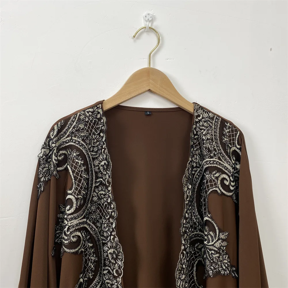 Ramadan Muslim Dress Luxury Dubai Open Abaya Women Turkey Kaftan Eid Kebaya Islam Clothing Caftan Marocain Femme Kimono Cardigan