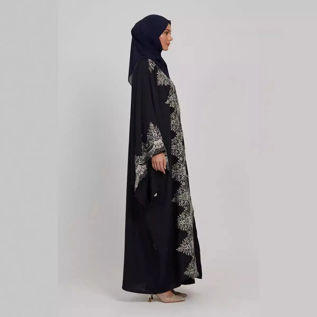 Ramadan Muslim Dress Luxury Dubai Open Abaya Women Turkey Kaftan Eid Kebaya Islam Clothing Caftan Marocain Femme Kimono Cardigan