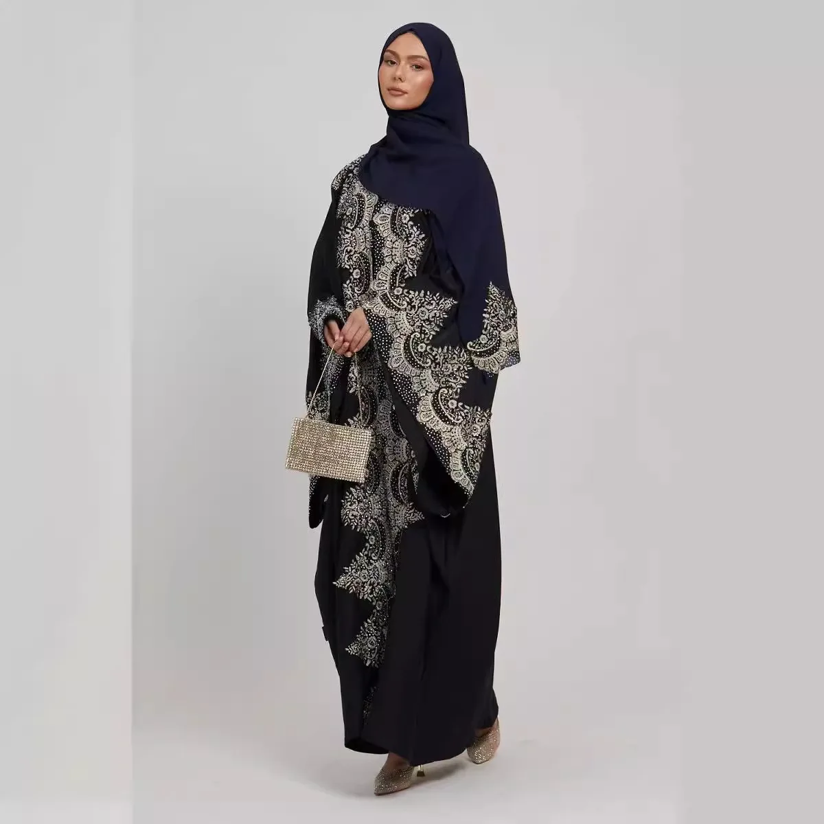 Ramadan Muslim Dress Luxury Dubai Open Abaya Women Turkey Kaftan Eid Kebaya Islam Clothing Caftan Marocain Femme Kimono Cardigan