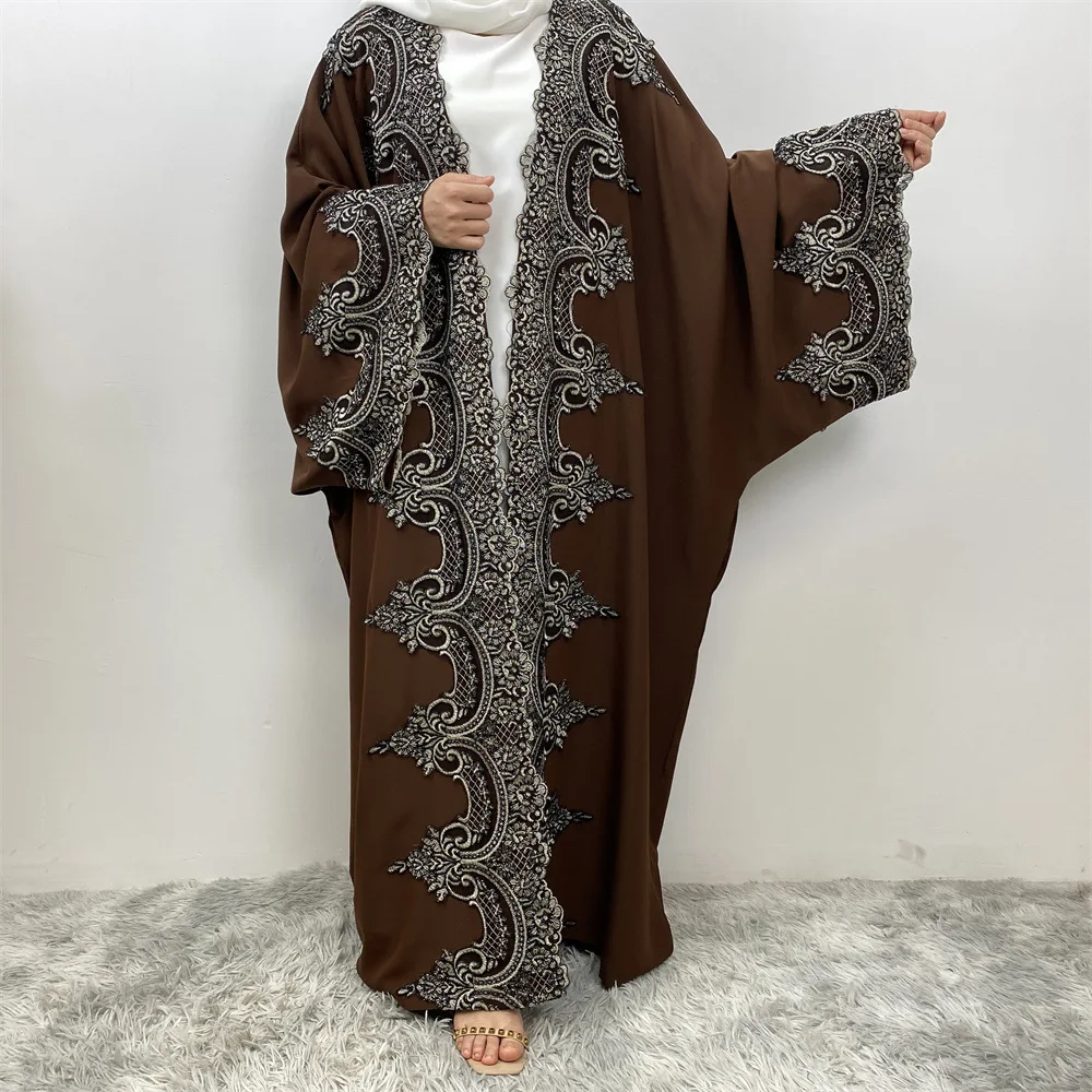 Ramadan Muslim Dress Luxury Dubai Open Abaya Women Turkey Kaftan Eid Kebaya Islam Clothing Caftan Marocain Femme Kimono Cardigan
