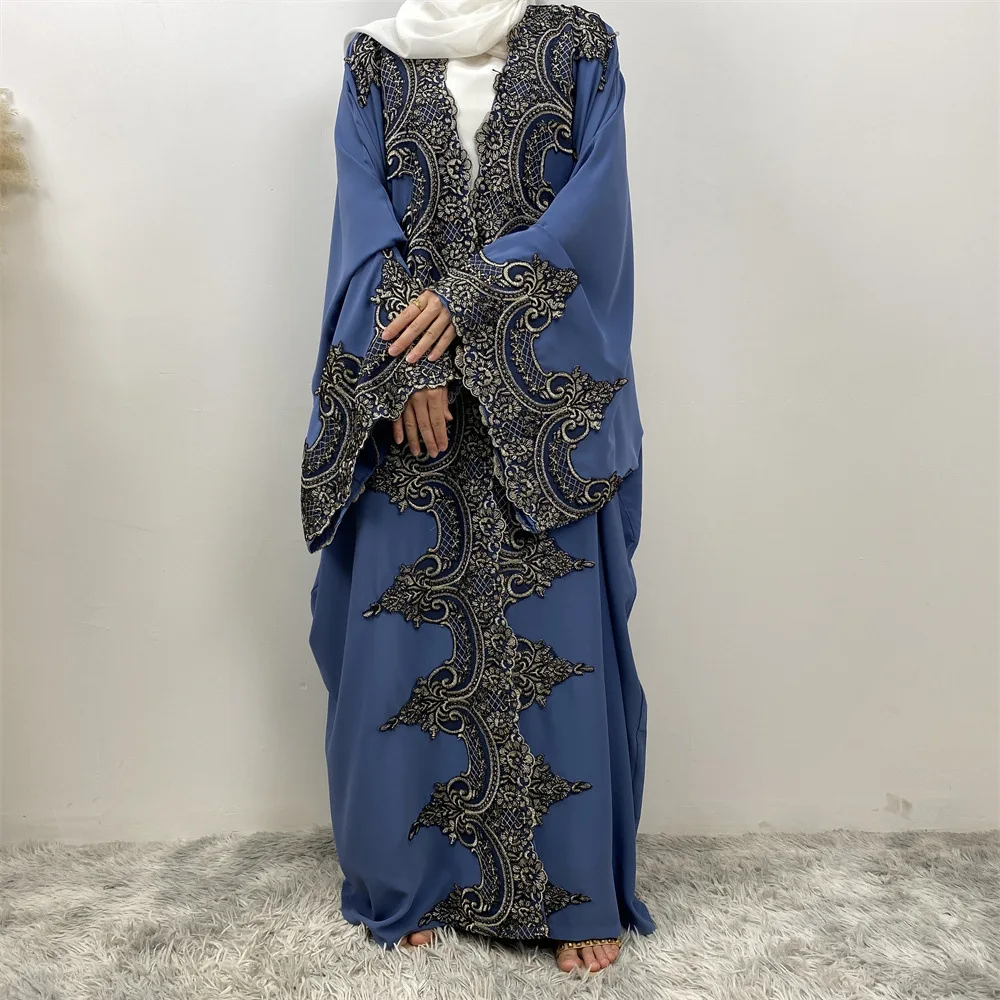 Ramadan Muslim Dress Luxury Dubai Open Abaya Women Turkey Kaftan Eid Kebaya Islam Clothing Caftan Marocain Femme Kimono Cardigan