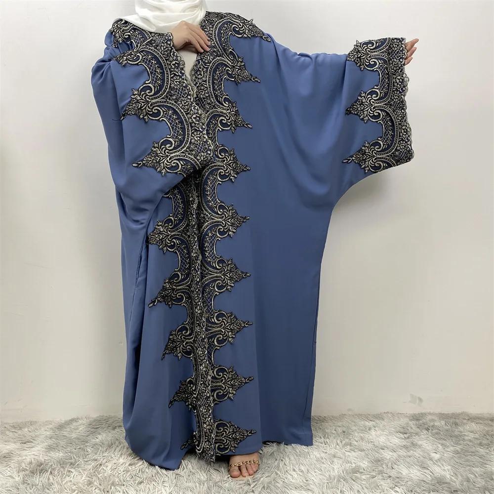 Ramadan Muslim Dress Luxury Dubai Open Abaya Women Turkey Kaftan Eid Kebaya Islam Clothing Caftan Marocain Femme Kimono Cardigan