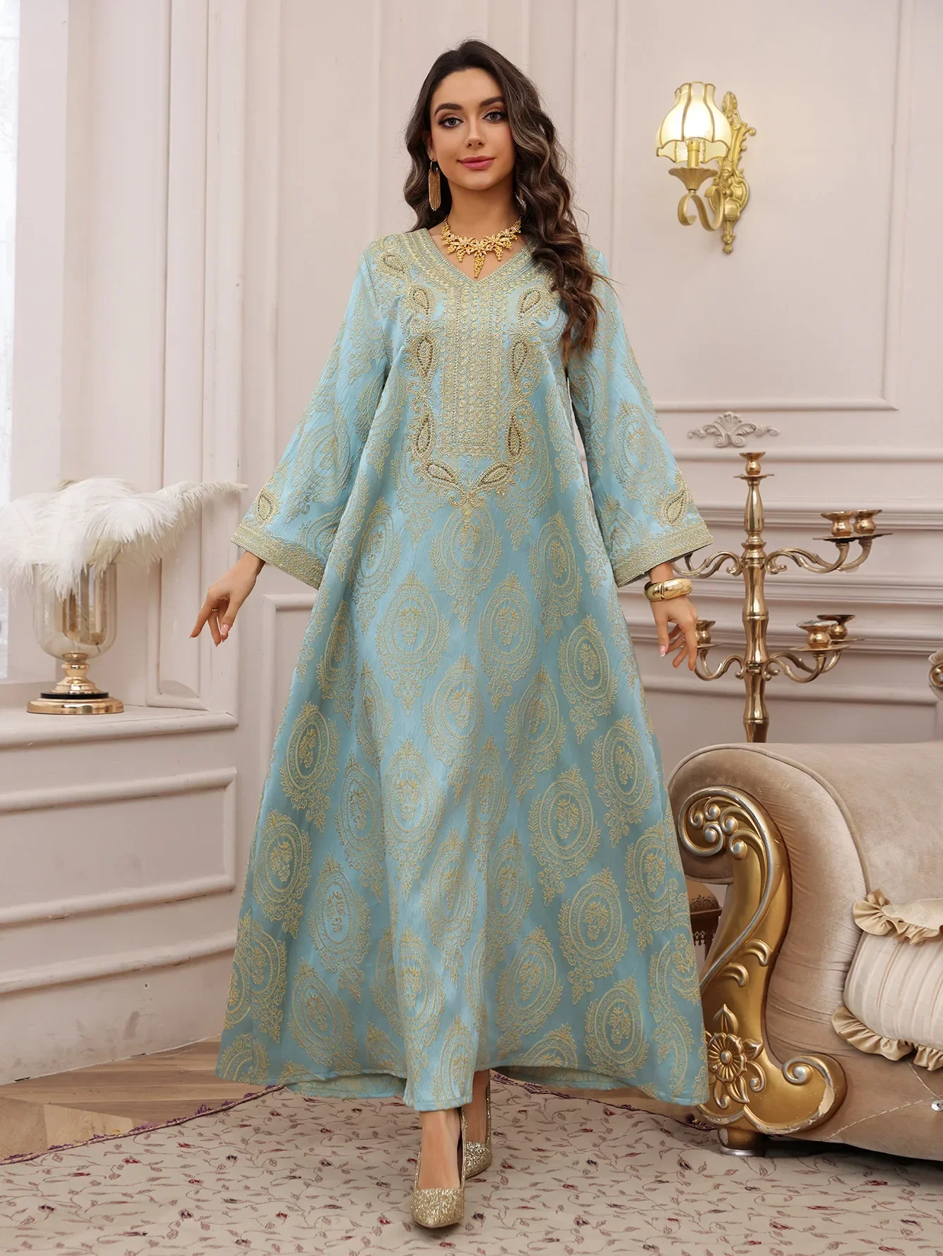 Eid Women Muslim Dress Jalabiya Abaya Dubai Vestidos Largos Party Caftan Ramadan Long Dresses Abayas Kaftan Arab Long Robe 2025