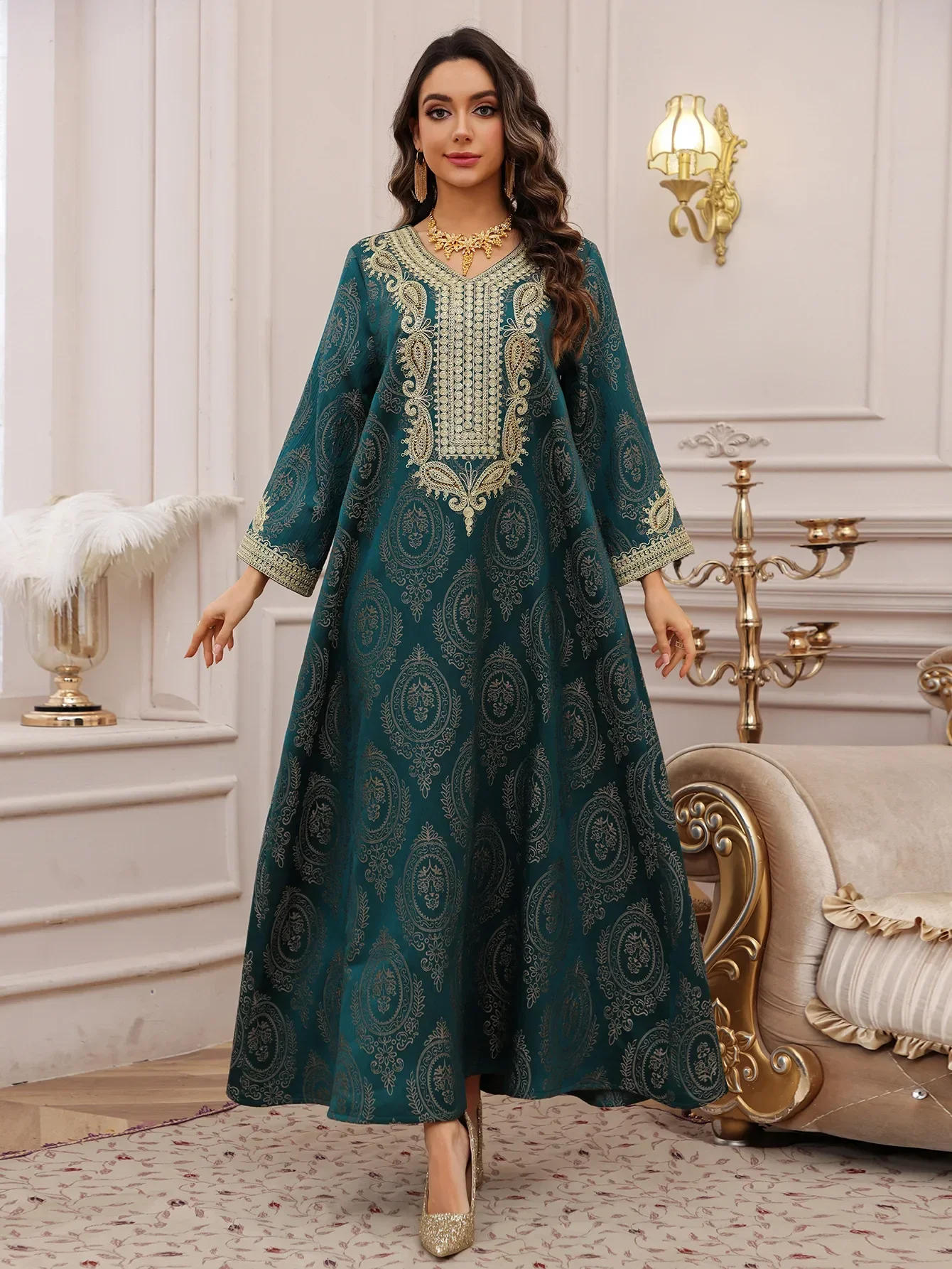 Eid Women Muslim Dress Jalabiya Abaya Dubai Vestidos Largos Party Caftan Ramadan Long Dresses Abayas Kaftan Arab Long Robe 2025