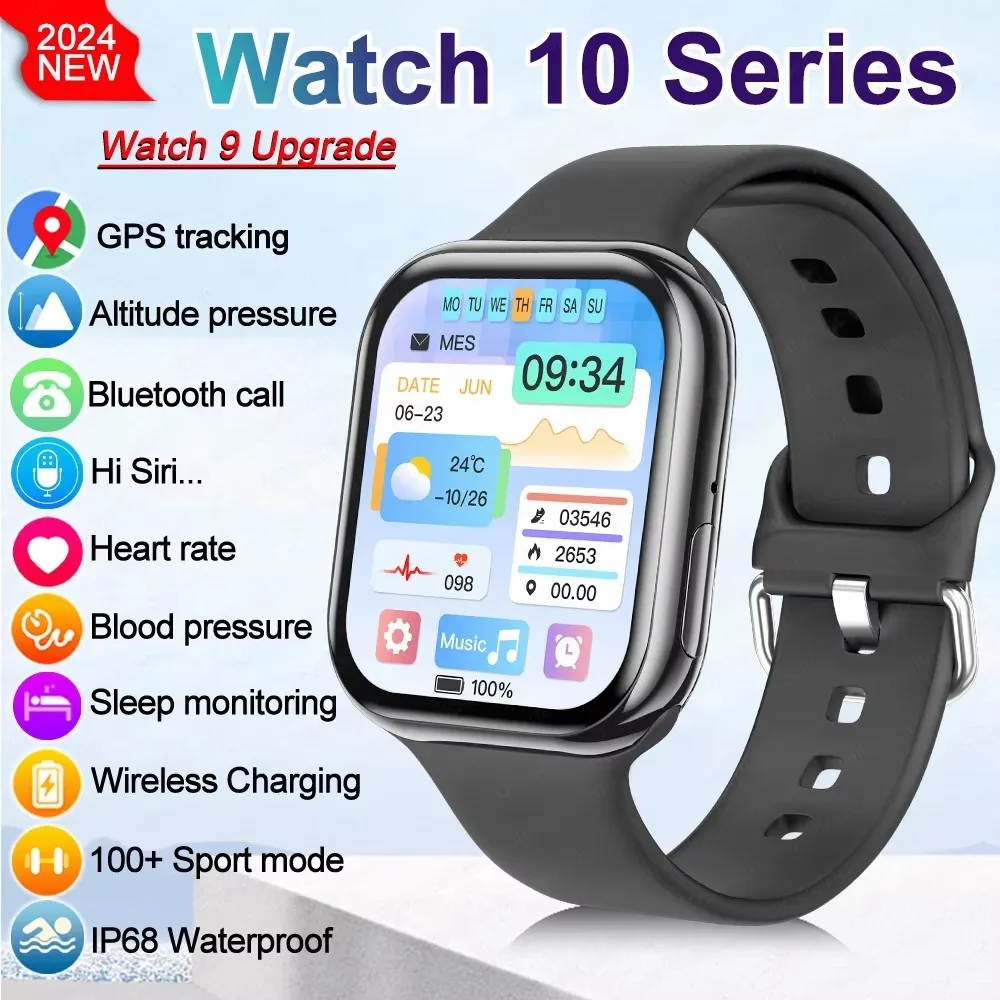 2025 Series 10 Watch 10 GPS Smart Watch Memory Music Video Bluetooth Call Heart Rate Waterproof NFC Smartwatch For Apple Android