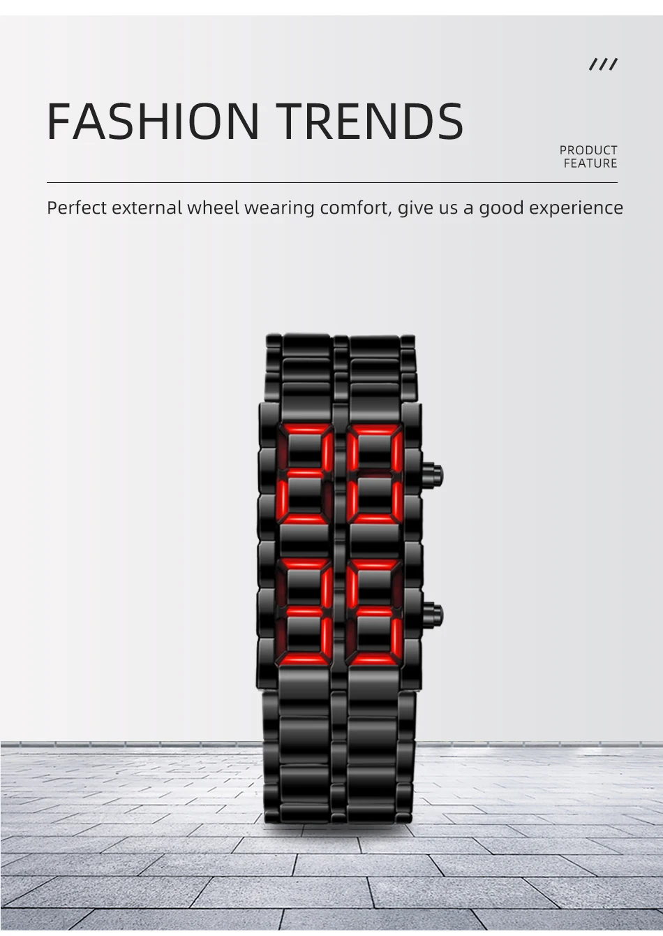 Fashion Mens Digital Lava Wrist Watch Men Black Full Metal Red Blue LED Display Watches Gifts for Male Boy Sport Creative Clock