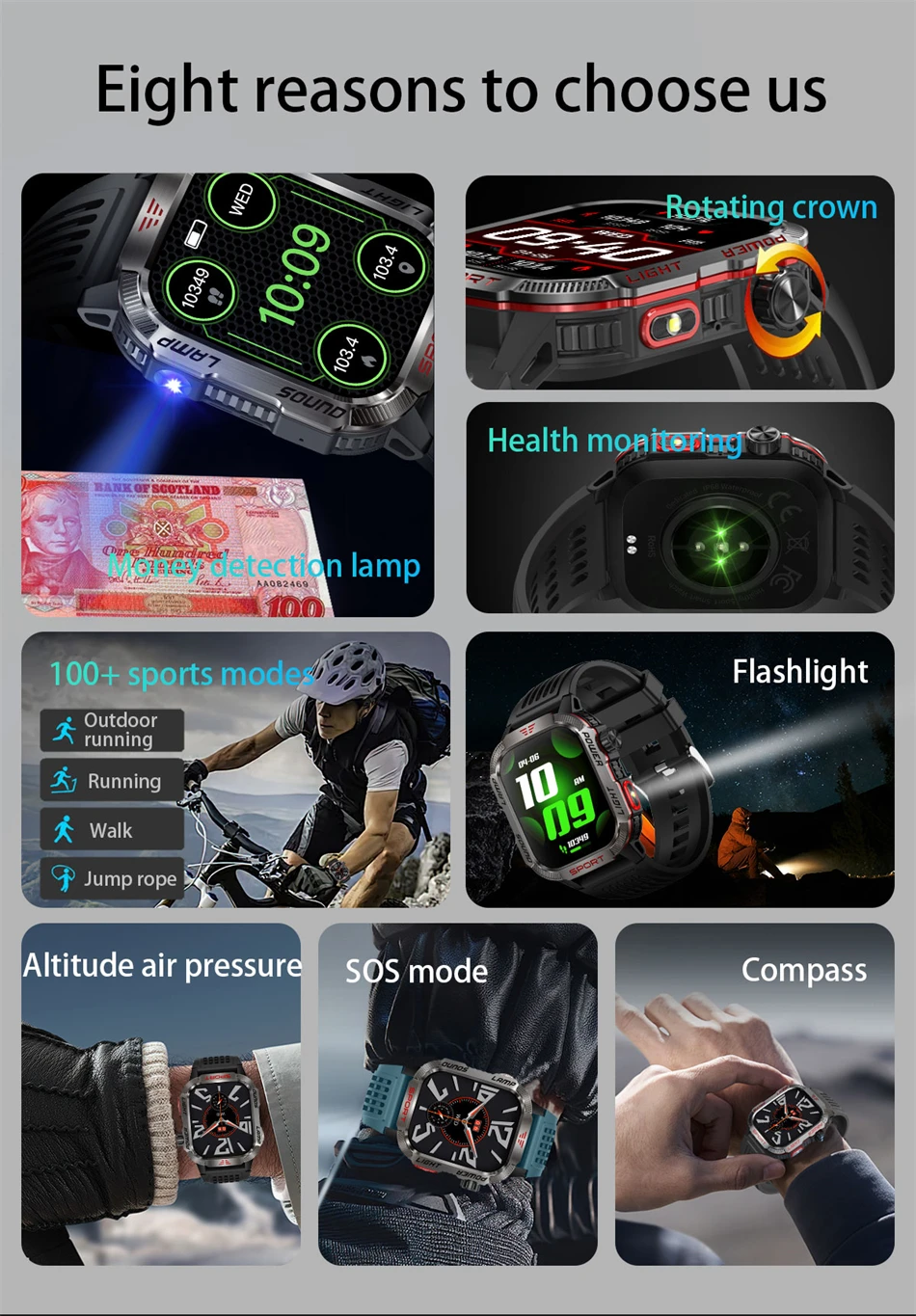 New For Huawei Xiaomi Military GPS Smart Watch Men Flashlight Compass Waterproof Outdoor Sport Tracker Bluetooth Call Smartwatch New For Huawei Xiaomi Military GPS Smart Watch Men Flashlight Compass Waterproof Outdoor Sport Tracker Bluetooth Call Smartwatch