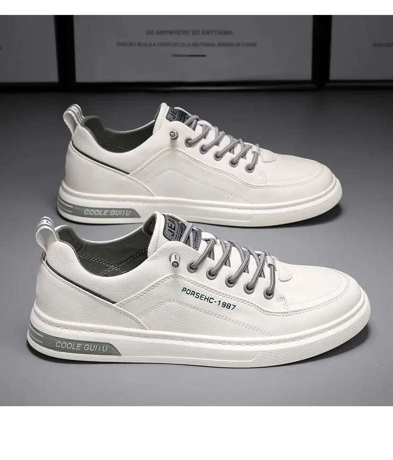 2025 New Trendy Versatile Cloth Shoes Men's Spring New Breathable White Shoes Men's Sports and Leisure Board Shoes Trendy Shoes