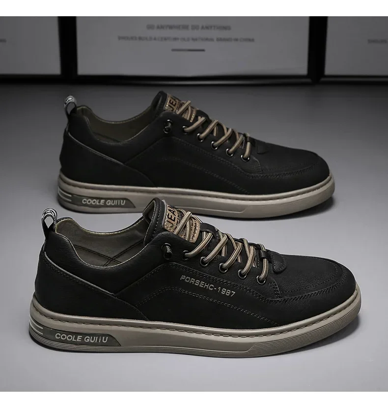 2025 New Trendy Versatile Cloth Shoes Men's Spring New Breathable White Shoes Men's Sports and Leisure Board Shoes Trendy Shoes