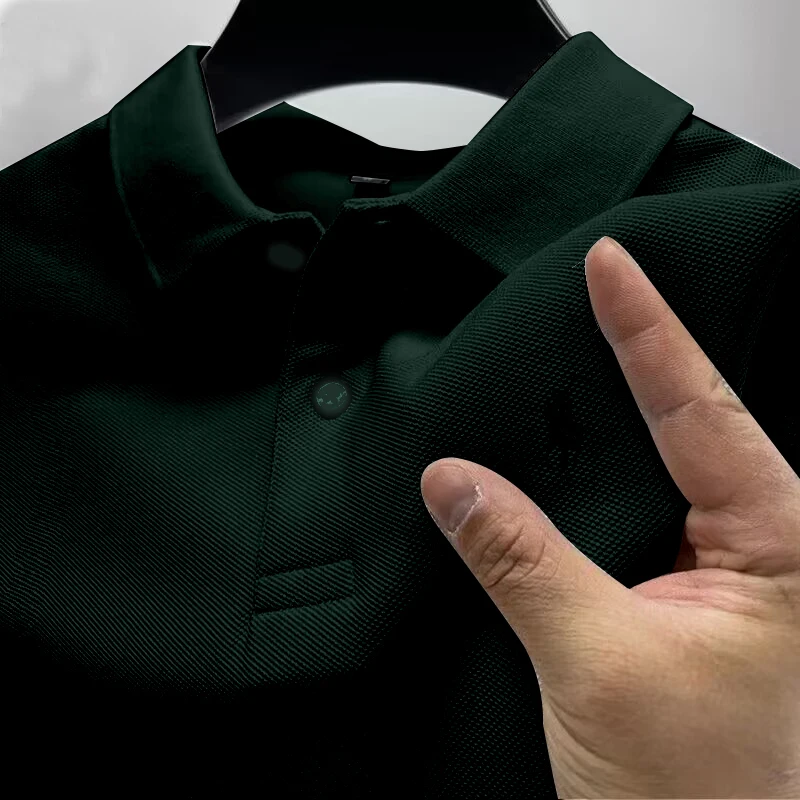 2025 New High Quality Men Cotton Short Sleeve T-Shirt Summer Luxury Brand Street Trend Leisure Business Polo Shirt