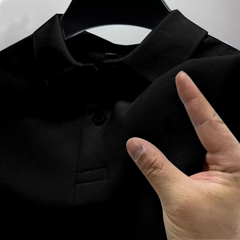 2025 New High Quality Men Cotton Short Sleeve T-Shirt Summer Luxury Brand Street Trend Leisure Business Polo Shirt
