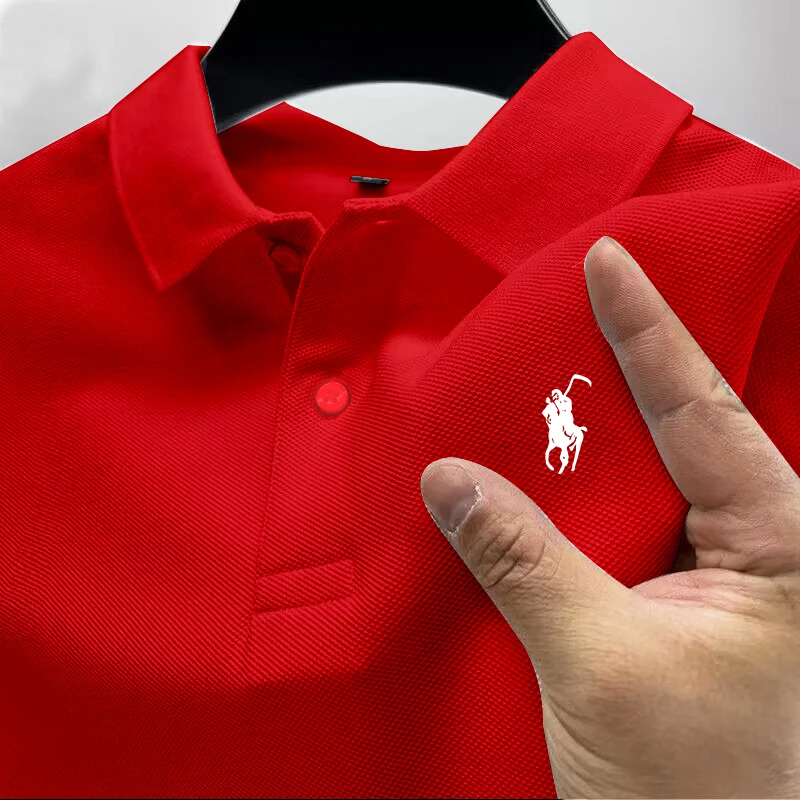2025 New High Quality Men Cotton Short Sleeve T-Shirt Summer Luxury Brand Street Trend Leisure Business Polo Shirt