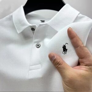 2025 New High Quality Men Cotton Short Sleeve T-Shirt Summer Luxury Brand Street Trend Leisure Business Polo Shirt