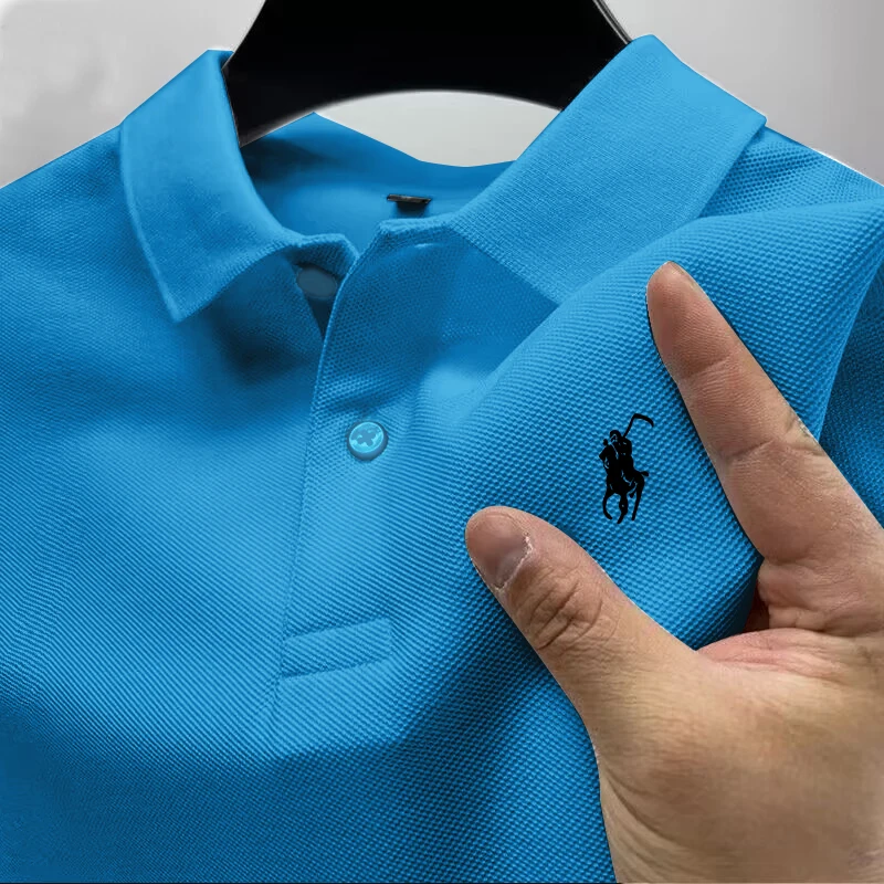 2025 New High Quality Men Cotton Short Sleeve T-Shirt Summer Luxury Brand Street Trend Leisure Business Polo Shirt