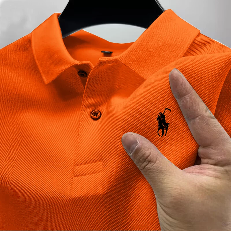 2025 New High Quality Men Cotton Short Sleeve T-Shirt Summer Luxury Brand Street Trend Leisure Business Polo Shirt
