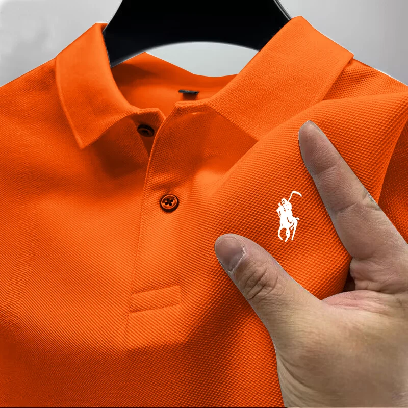 2025 New High Quality Men Cotton Short Sleeve T-Shirt Summer Luxury Brand Street Trend Leisure Business Polo Shirt