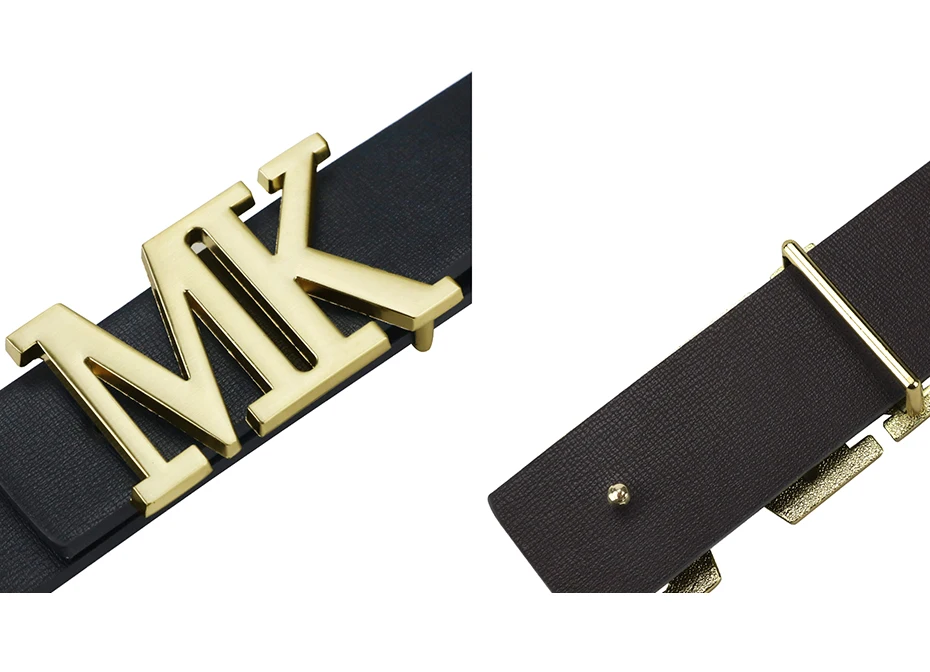 Maikun Men's Reversible PU Leather Dress Belt Rotated Black Buckle Belt Valentine's Day