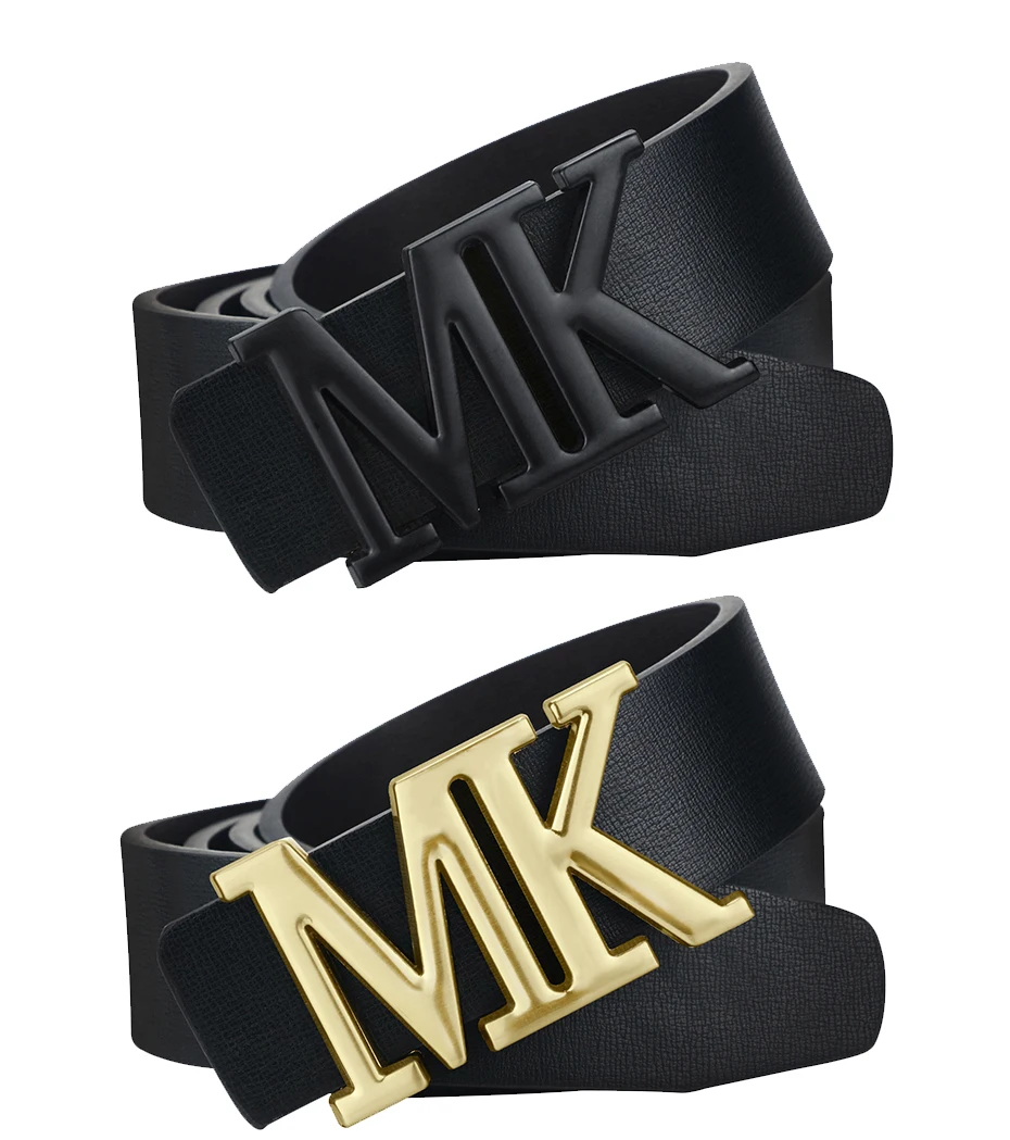 Maikun Men's Reversible PU Leather Dress Belt Rotated Black Buckle Belt Valentine's Day