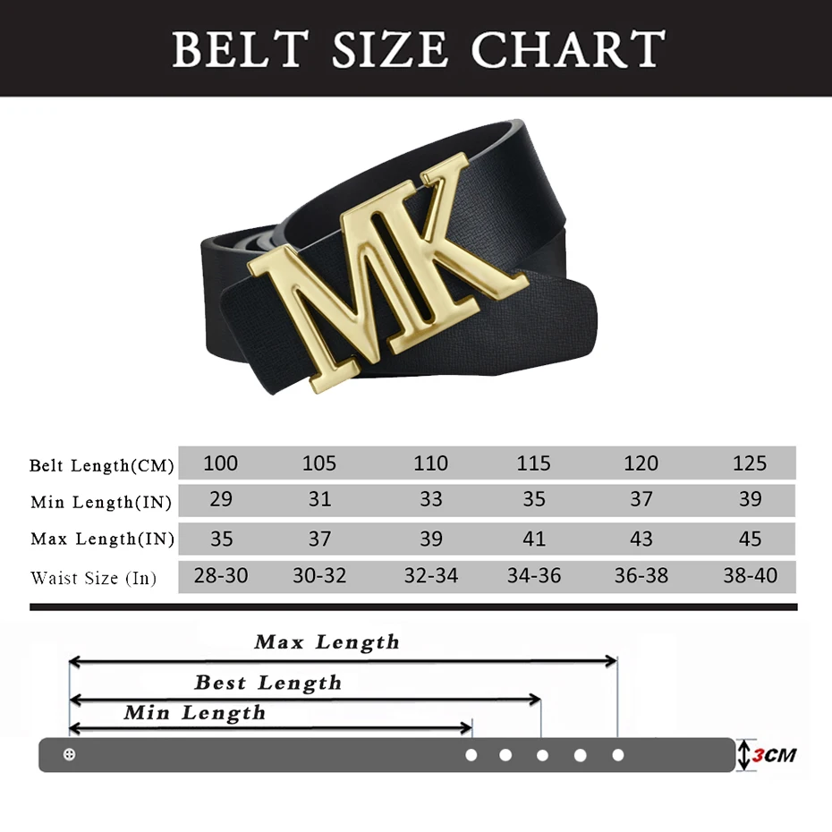 Maikun Men's Reversible PU Leather Dress Belt Rotated Black Buckle Belt Valentine's Day