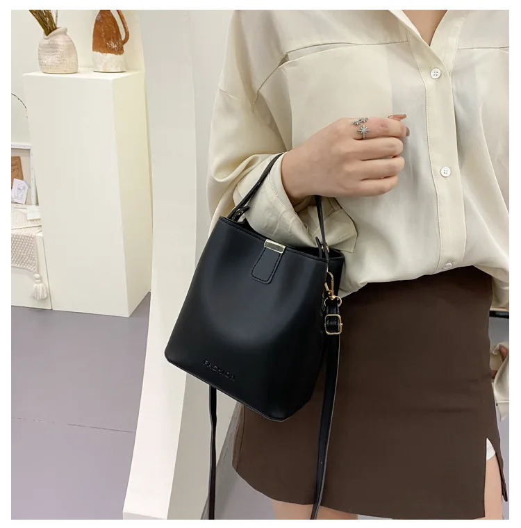 Women PU Leather Handbag Casual Tote Bag Lady Messenger Shoulder Bag Brand Design Female Totes Bolsa Black