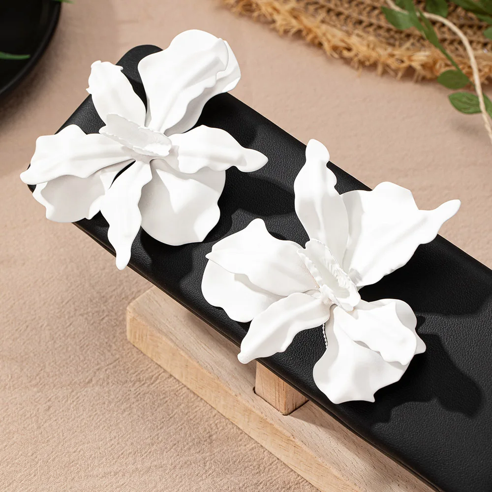 Purple Flower Earrings for Women Simple Fashion Ear Jewelry Accessories Hot Sale Party Gift 2024 New Style