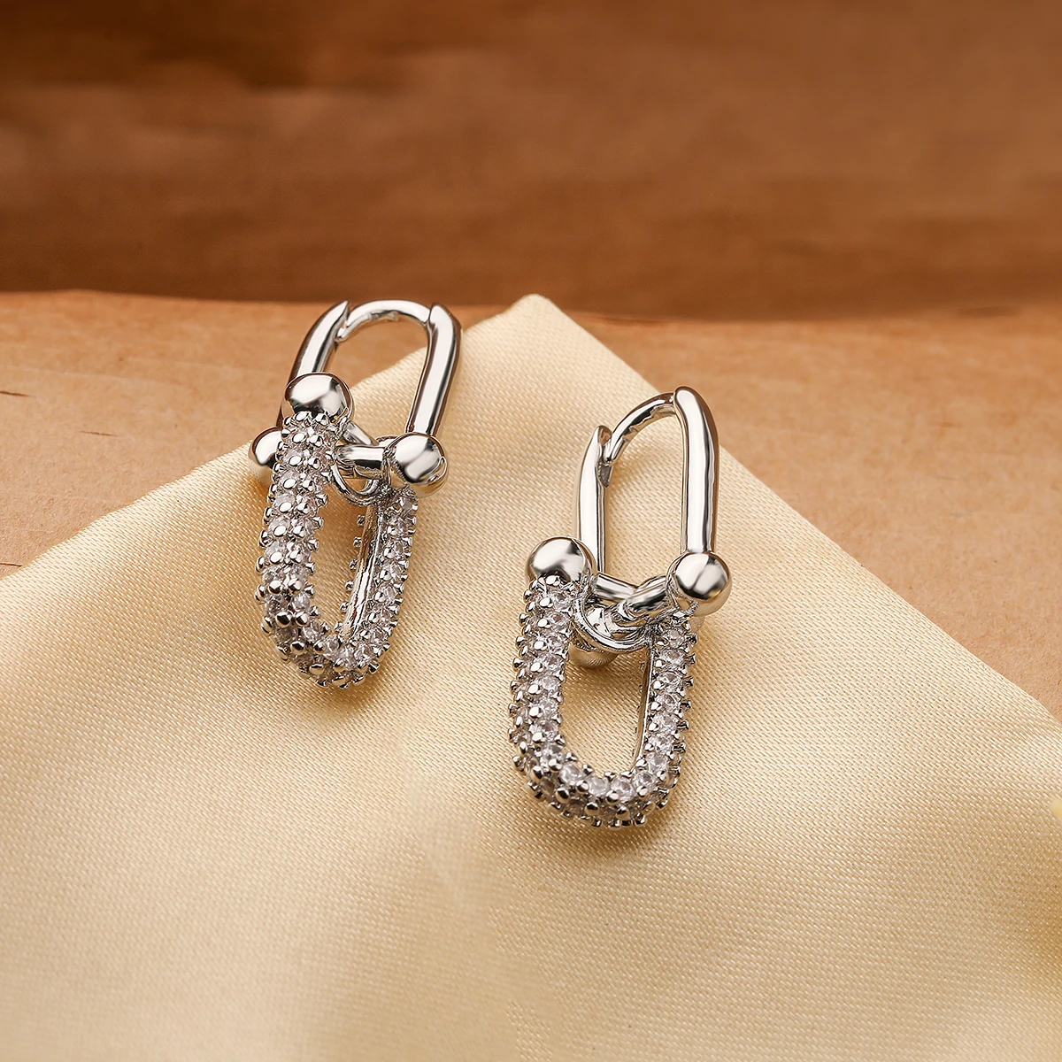 Mafisar Unique Design Gold/Silver Irregular Geometric Earrings Fashion Simple Zircon Earring Women Daily Party Jewelry Wholesale