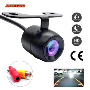 Bileeko Car Reverse Cam HD Night Vision Wide Angle Rear View Parking Camera Waterproof CCD LED Auto Backup Monitor Color Image