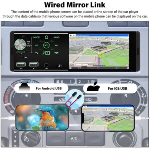 Lasting Touch Screen Bluetooth MP5 Stereo Receiver With Mirror Link, Backup Camera For Cars - Single Din, 4.1 Inch
