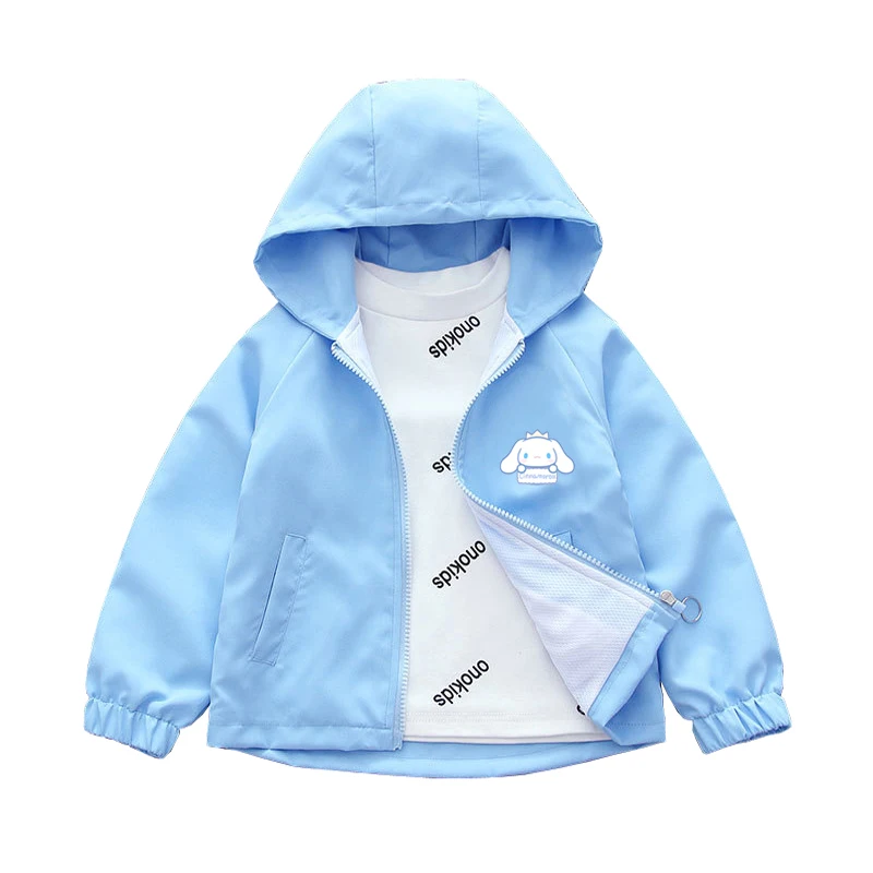 Sanrio Girls Cartoon Kuromi Cinnamoroll Jacket Hello Kitty ‌Princess Coats Spring Autumn Kids Hooded Jackets Casual Outerwear